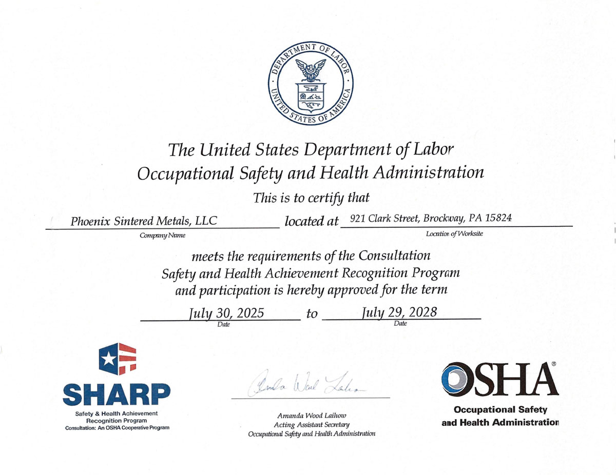 Phoenix Sharp Certificate 2025 2028